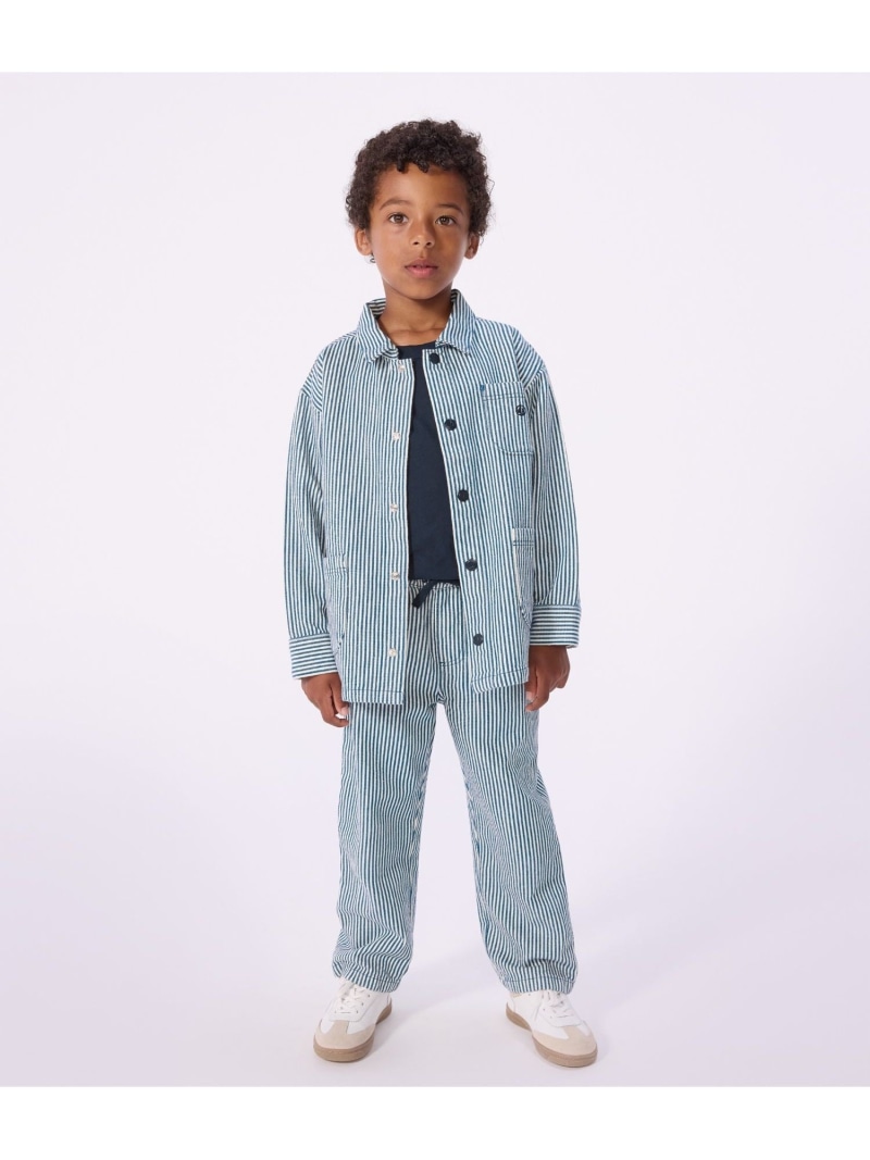 PETIT BATEAU 縞模様上衣 プチバトー ジャケット・アウター 上衣・前掛け 白いこと【貨物輸送無料】