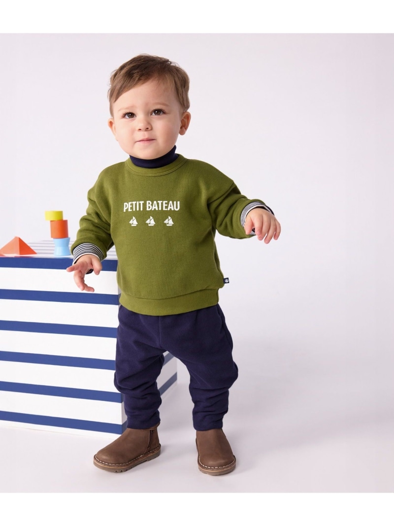 【SALE／20%OFF】PETIT BATEAU スウェットプルオーバー プチバトー トップス スウェット・トレーナー カーキグリーン【RBA_E】【送料無料】