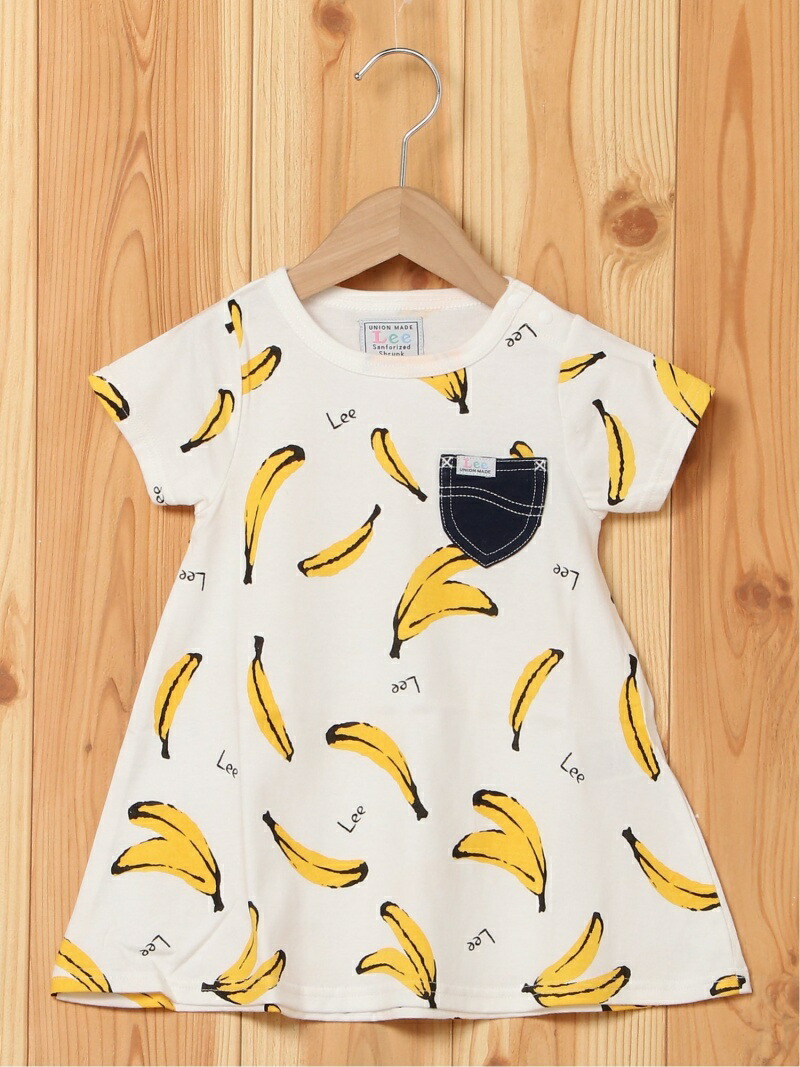 楽天市場 Sale 60 Off Lee Lee バナナ総柄ワンピース ストンプスタンプ ワンピース キッズワンピース ホワイト Rba E Rakuten Fashion Kids