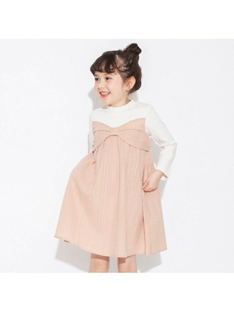 Branshes リボンデザインドッキングワンピース ブランシェス Branshes リボンデザインドッキングワンピース ブランシェス