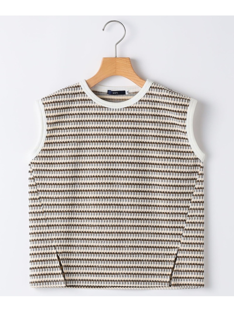SHIPS KIDS SHIPS KIDS:140糎 / ジャカード ノースリーブ カットソー シップス トップス ノースリーブ・貯蔵タンクいの一番 赤銅色 米国海軍【貨物輸送無料】