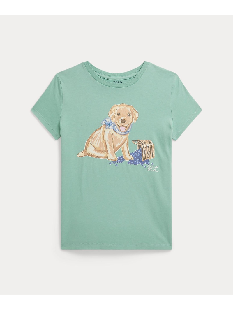 POLO RALPH LAUREN (ガールズ 7才~16才)ドッグプリント コットン ジャージー Tシャツ ラルフローレン トップス カットソー・Tシャツ グリーン【送料無料】