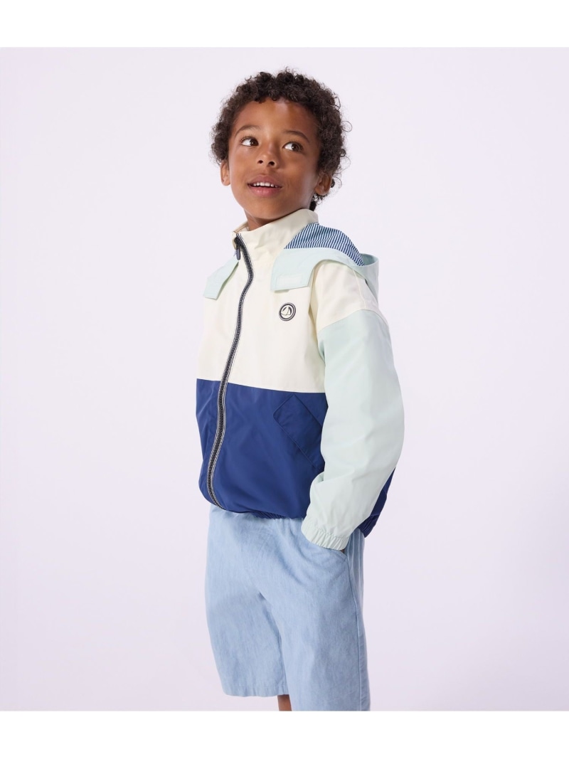 PETIT BATEAU カラーブロックウィンドブレーカー プチバトー ジャケット・アウター お山パーカー【貨物輸送無料】