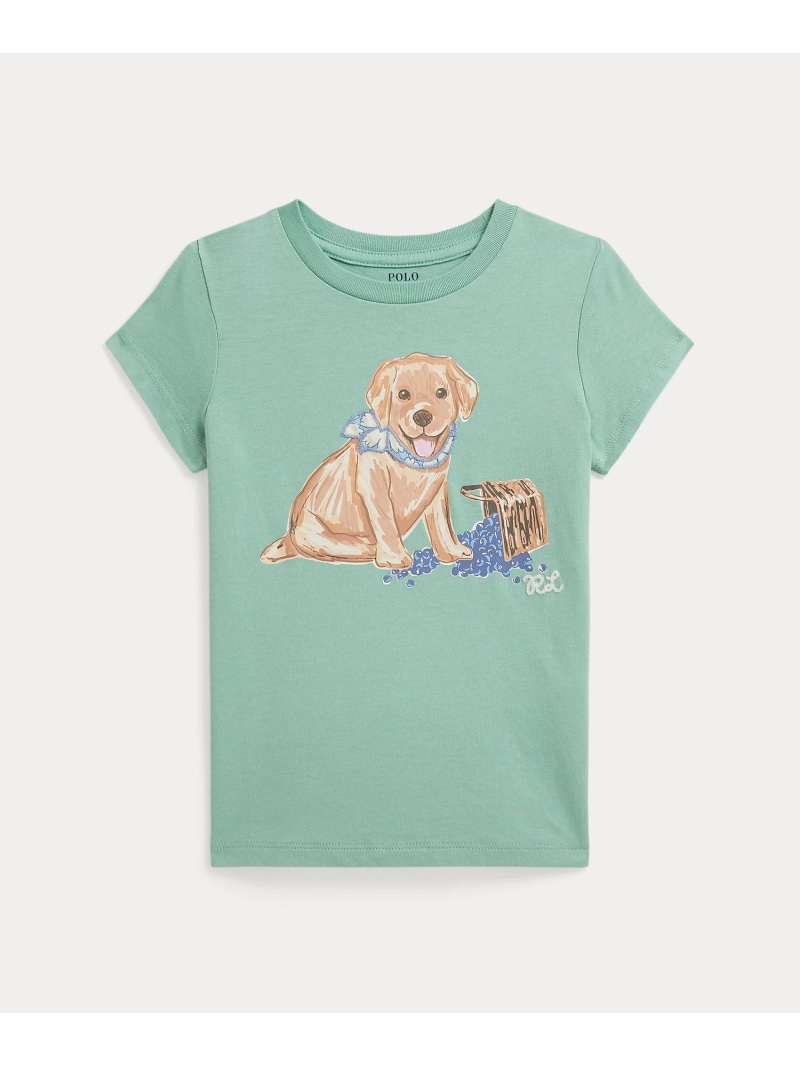 POLO RALPH LAUREN (ガールズ 2才~6才)ドッグプリント 綿織物 プルオーバー プルオーバー ラルフローレン トップス カットソー・プルオーバー 緑であること【貨物輸送無料】