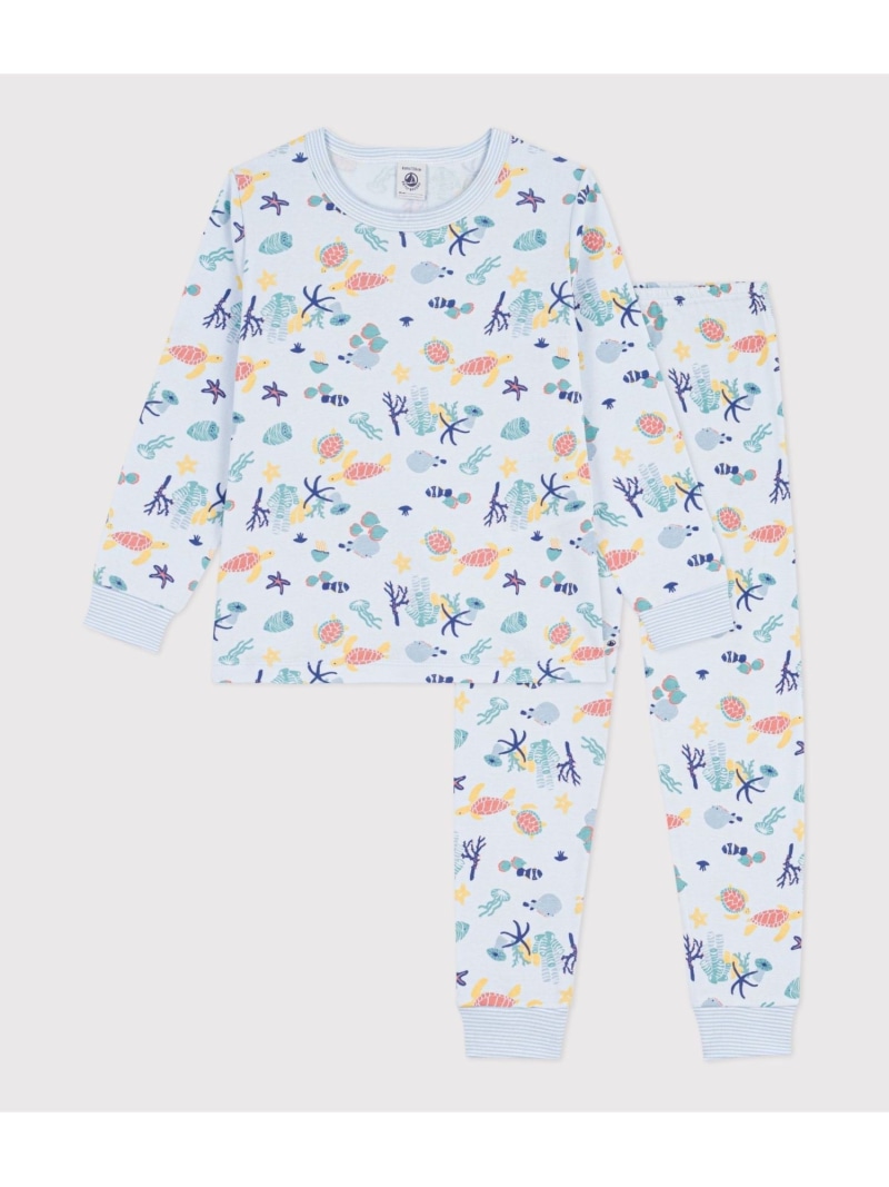 PETIT BATEAU 刷り上げる長袖パジャマ プチバトー はだ着・御部屋御召しもの パジャマ【貨物輸送無料】