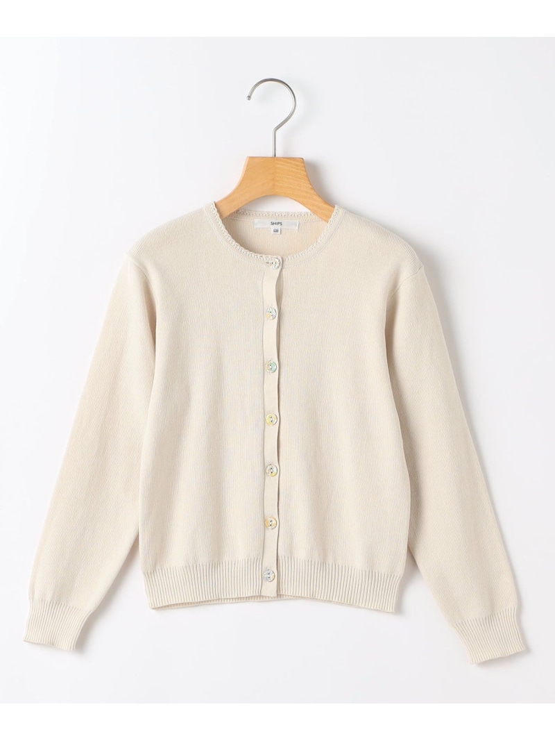 SHIPS KIDS SHIPS KIDS:140~150cm / リバティ ボタン カーディガン シップス トップス カーディガン ピンク ベージュ【先行予約】*【送料無料】｜ Fashion Kids