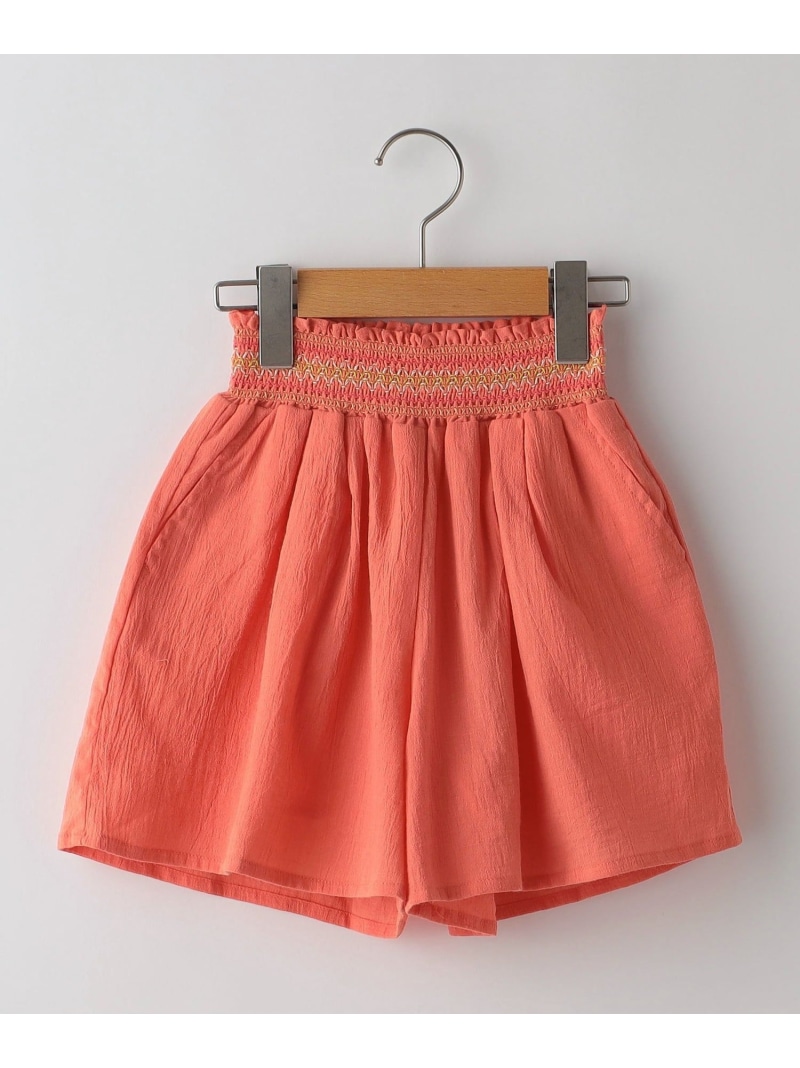 【SALE／40%OFF】SHIPS KIDS SHIPS KIDS:140~150cm / スモッキング キュロット シップス パンツ キュロット ブルー ピンク【RBA_E】【送料無料】