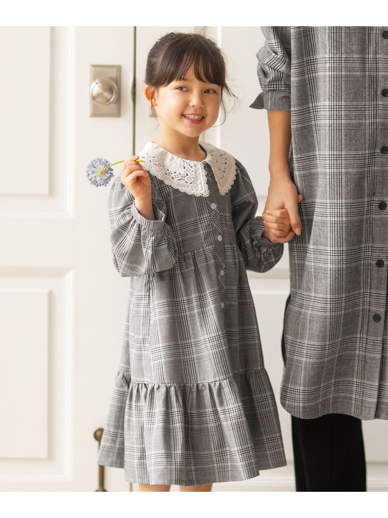 Any Fam Kids 衿付きチェック ワンピース エニィファム ワンピース シャツワンピース 送料無料 Serviam Com Uy