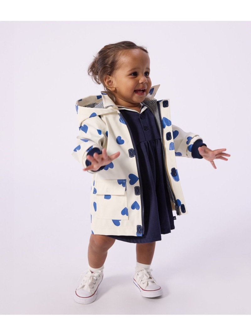 PETIT BATEAU ハートプリントヨットパーカ プチバトー ジャケット・アウター 牟礼パーカー 白いこと【貨物輸送無料】