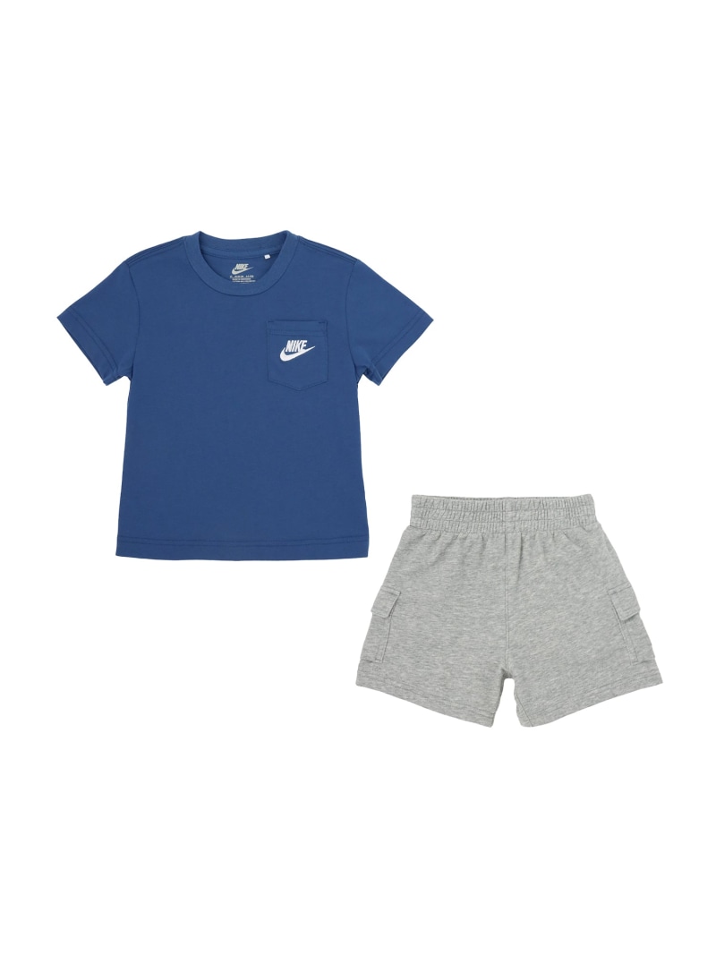 NIKE トドラー(90-100cm) NIKE(ナイキ) セットアップ NKB B NSW PKT TEE FT SHORT SET ルーキーキッズ トップス その他のトップス グレー ブラウン【送料無料】