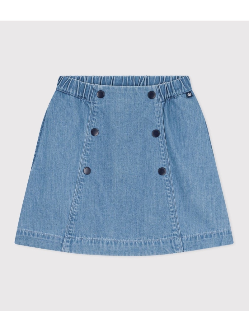 PETIT BATEAU ライトデニムスカート プチバトー スカート その他のスカート ブルー【送料無料】