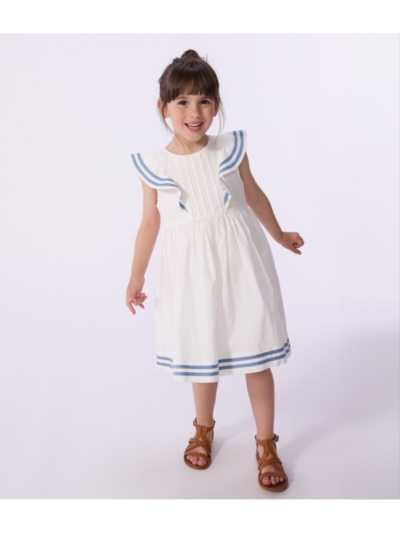 PETIT BATEAU ポプリンワンピース プチバトー ワンピース・ドレス ワンピース ホワイト【送料無料】