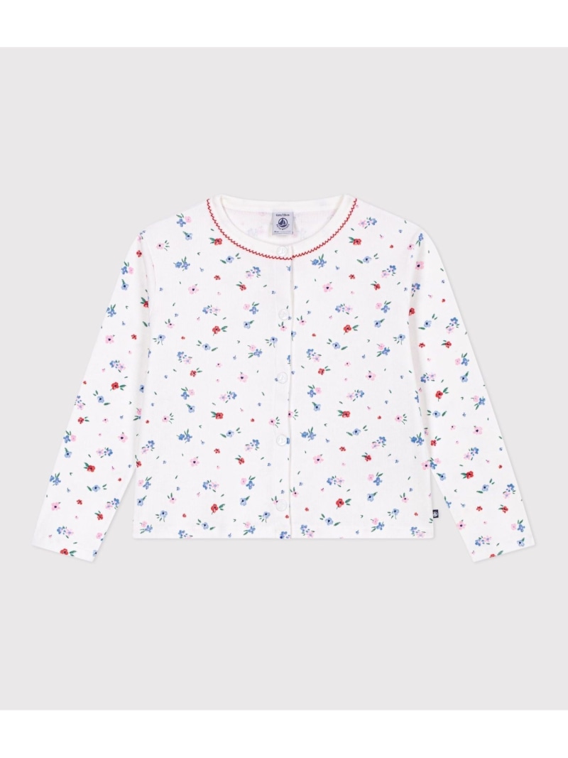 PETIT BATEAU フラワープリントカーディガン プチバトー トップス ジレー【貨物輸送無料】