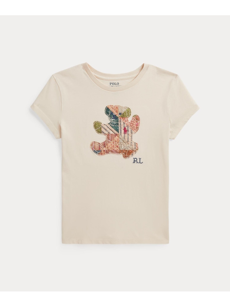 POLO RALPH LAUREN (ガールズ 7才~16才)パッチワーク Polo ベア 綿織物 ティーシャツ ティーシャツ ラルフローレン トップス カットソー・ティーシャツ 赤銅色【貨物輸送無料】