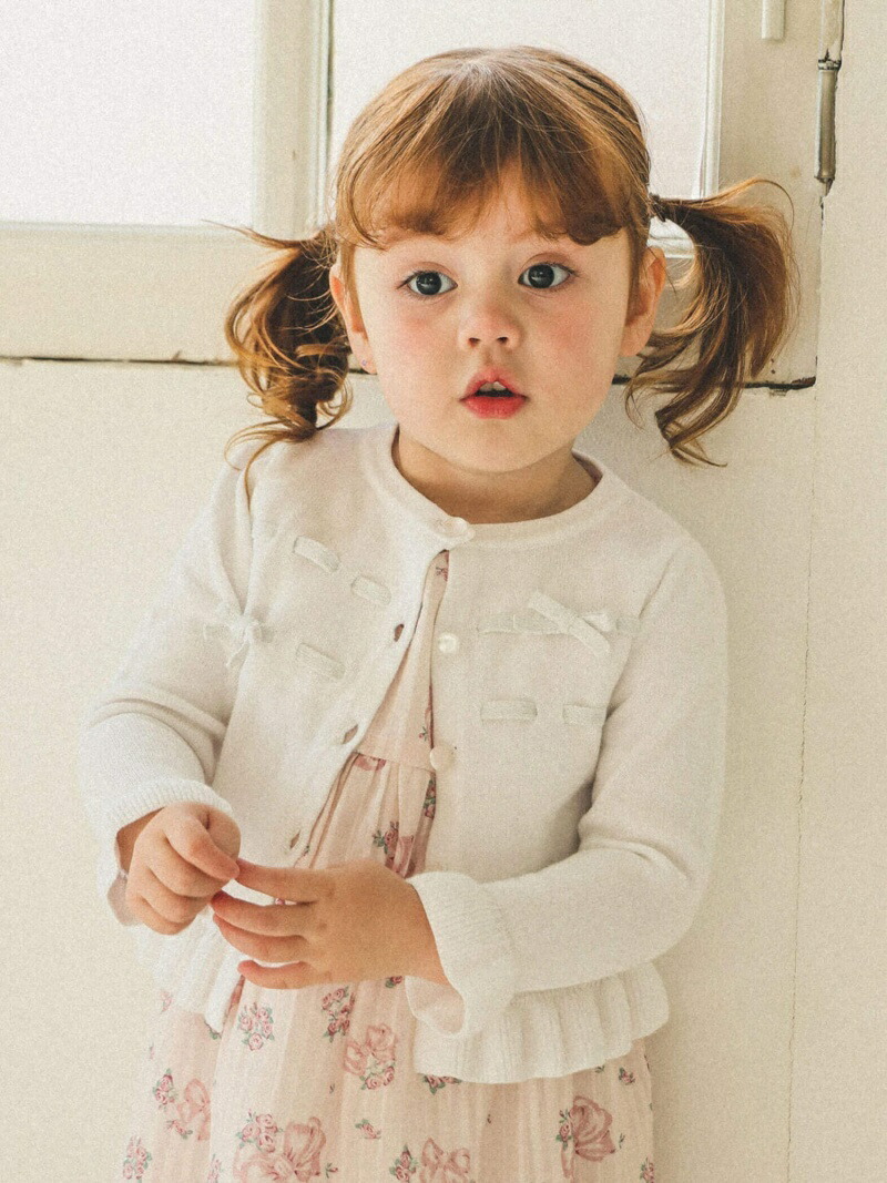 BeBe はしご リボン (90~150cm) トップス カーディガン ベベ イエロー