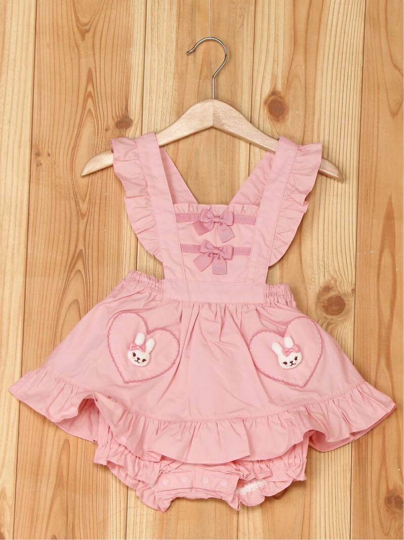 楽天市場 Shirleytemple うさぎモチーフ付きロンパース シャーリーテンプル ワンピース キッズワンピース ピンク 送料無料 Rakuten Fashion Kids