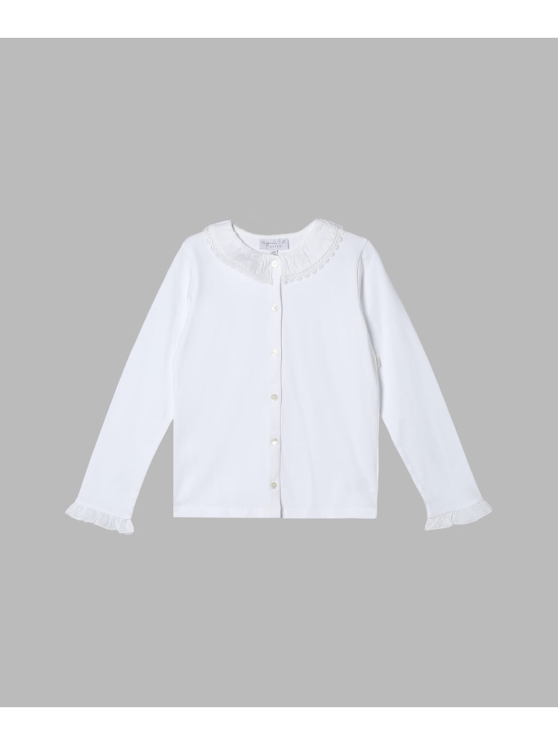 agnes b. ENFANT キッズ コットン フリル レース ブラウス \