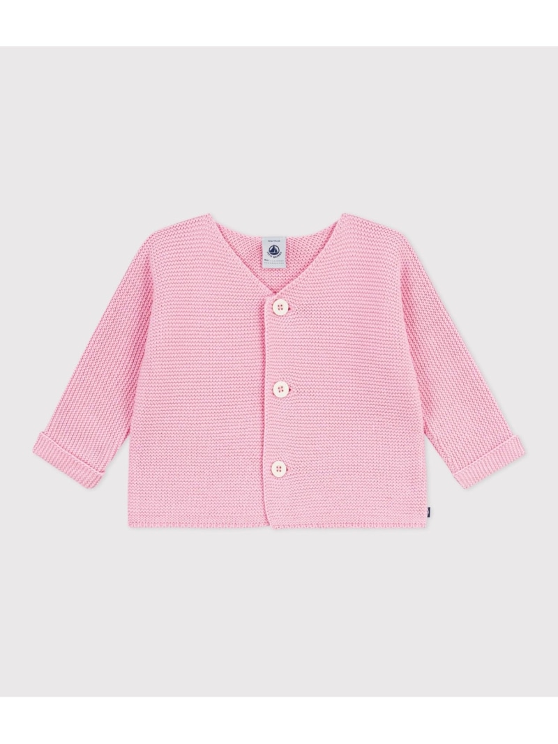 PETIT BATEAU ガーター編み編み物ジレー プチバトー トップス ジレー さくら色【貨物輸送無料】