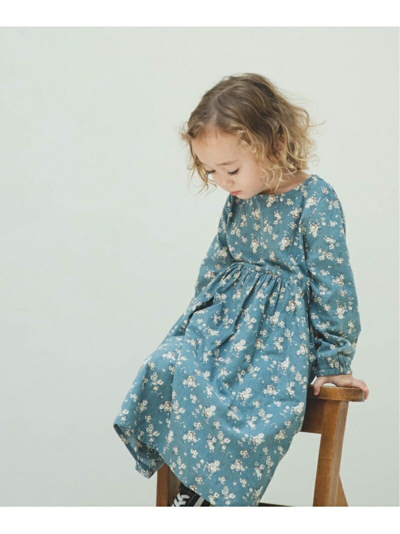 Pairmanon 総柄 ドット柄 キッズワンピース ペアマノン チェック柄 花柄 リラックス ワンピース 長袖