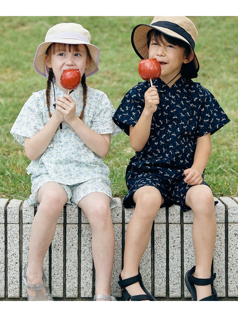 【SALE／40%OFF】SHIPS KIDS 【WEB限定】SHIPS KIDS:100~130cm / 花柄/トンボ柄 甚平 シップス 着物・浴衣・和装小物 浴衣 ブルー ネイビー【RBA_E】【送料無料】