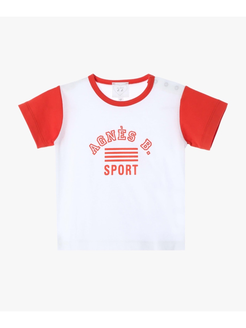 agnes b. ENFANT ベビー ロゴ プリント コットン 半袖 Tシャツ アニエスベー トップス カットソー・Tシャツ ホワイト【送料無料】
