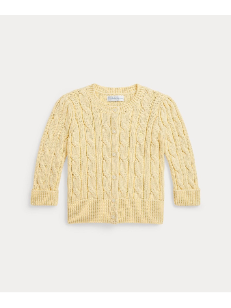 POLO RALPH LAUREN (もの言う花)メタリック 有線テレビ編み物 ジレー ラルフローレン トップス ジレー 黄色【貨物輸送無料】