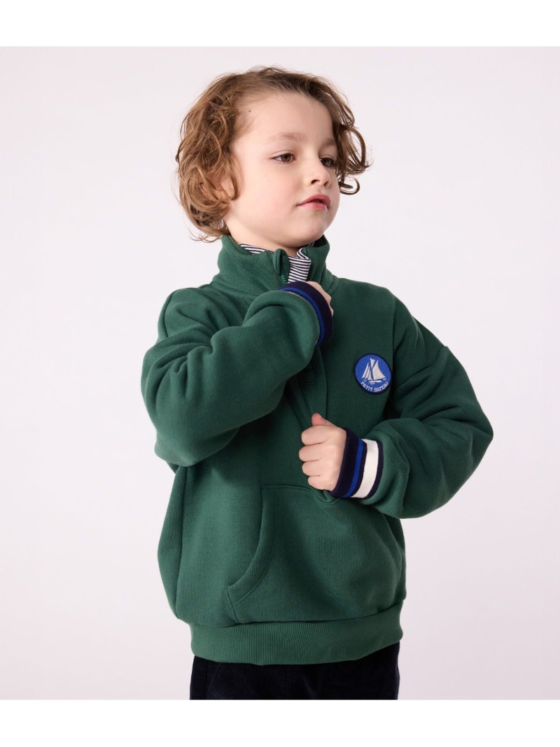 【SALE／20%OFF】PETIT BATEAU スウェットプルオーバー プチバトー トップス スウェット・トレーナー グリーン【RBA_E】【送料無料】