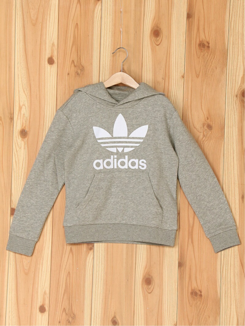 楽天市場 Adidas Originals K Trefoil Hoodie 子供用 トレフォイル パーカー アディダス カットソー キッズカットソー グレー ブラック 送料無料 Rakuten Fashion Kids