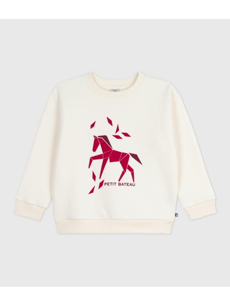 PETIT BATEAU スウェットプルオーバー プチバトー トップス スウェット・トレーナー ホワイト【送料無料】