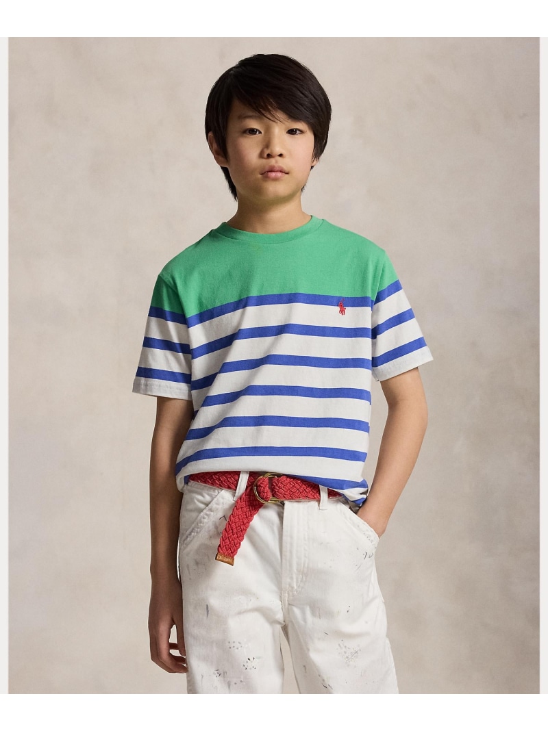 POLO RALPH LAUREN (ボーイズ 8才~20才)ストライプド 綿織物 プルオーバー プルオーバー ラルフローレン トップス カットソー・プルオーバー 緑であること【貨物輸送無料】