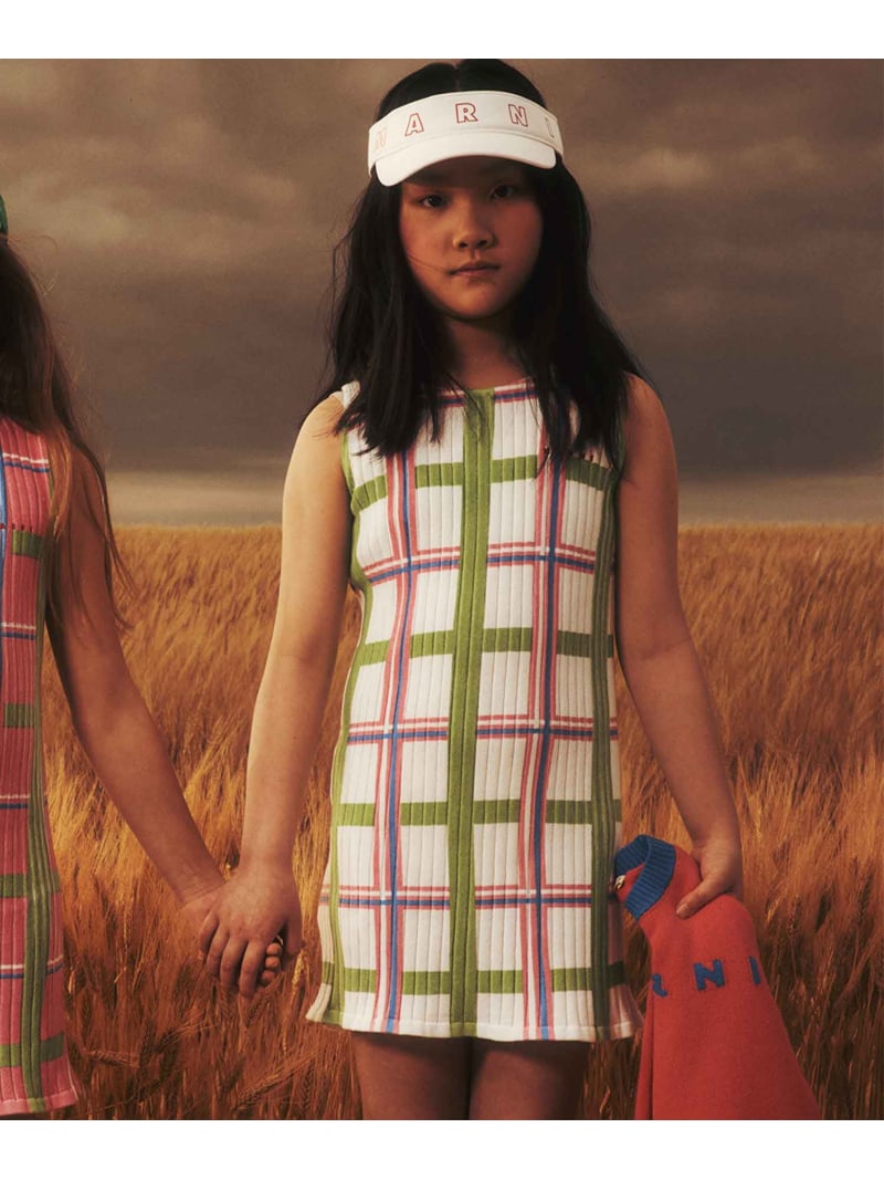 【SALE／52%OFF】MARNI MARNI マルニ Kids & Junior チェックノースリーブワンピース シフォン ワンピース・ドレス ワンピース ホワイト ピンク【RBA_E】【送料無料】
