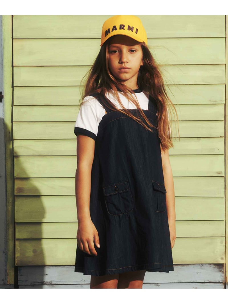 【SALE／53%OFF】MARNI MARNI マルニ Kids & Junior ノースリーブデニムワンピース シフォン ワンピース・ドレス ワンピース ネイビー【RBA_E】【送料無料】