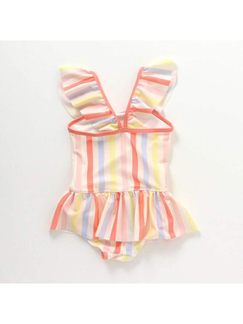 Breeze 多彩ストライプ レオパードワンピース水着 エフオーオンラインストア スポーツ 水着 スイムグッズ 赤銅 柑子色 Nobhillmusic Com