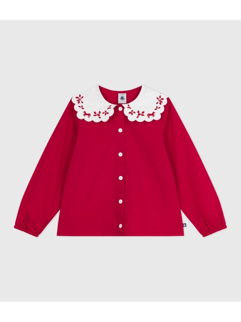 PETIT BATEAU 長袖ブラウス プチバトー トップス シャツ・ブラウス レッド【送料無料】
