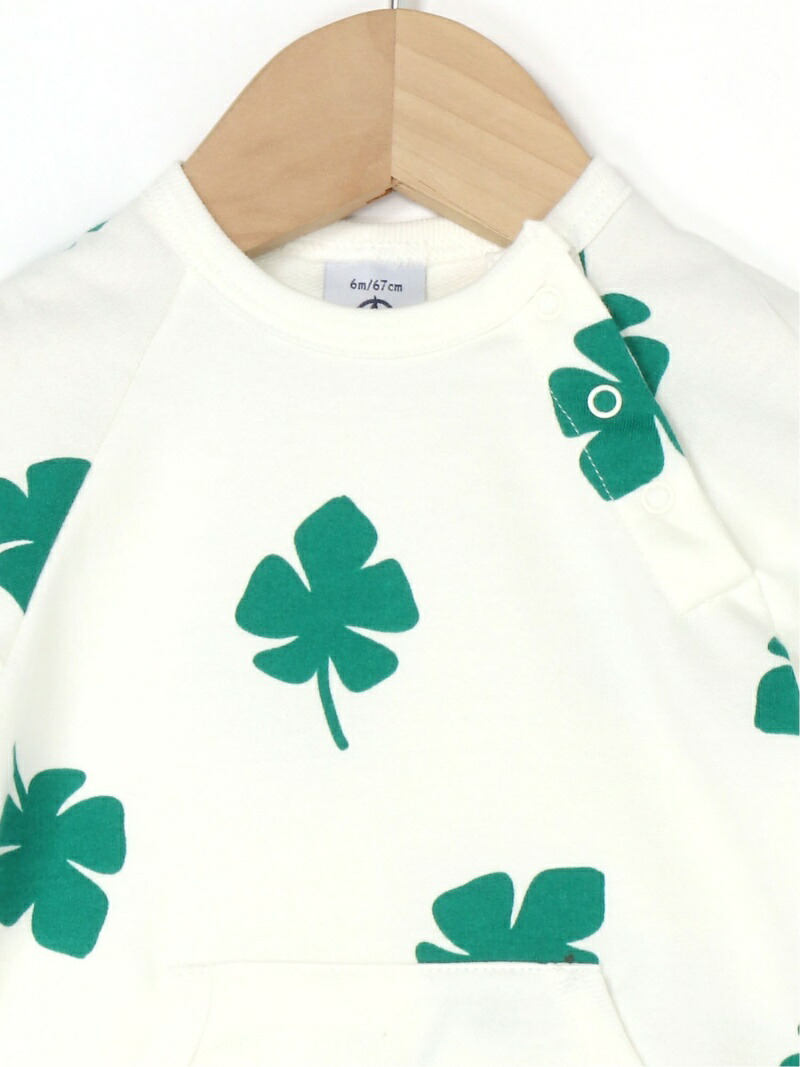【SALE/30%OFF】PETITBATEAU(K)スウェットショートロンパースプチバトーマタニティー/ベビーロンパース/カバーオールホワイト【RBA_E】【送料無料】