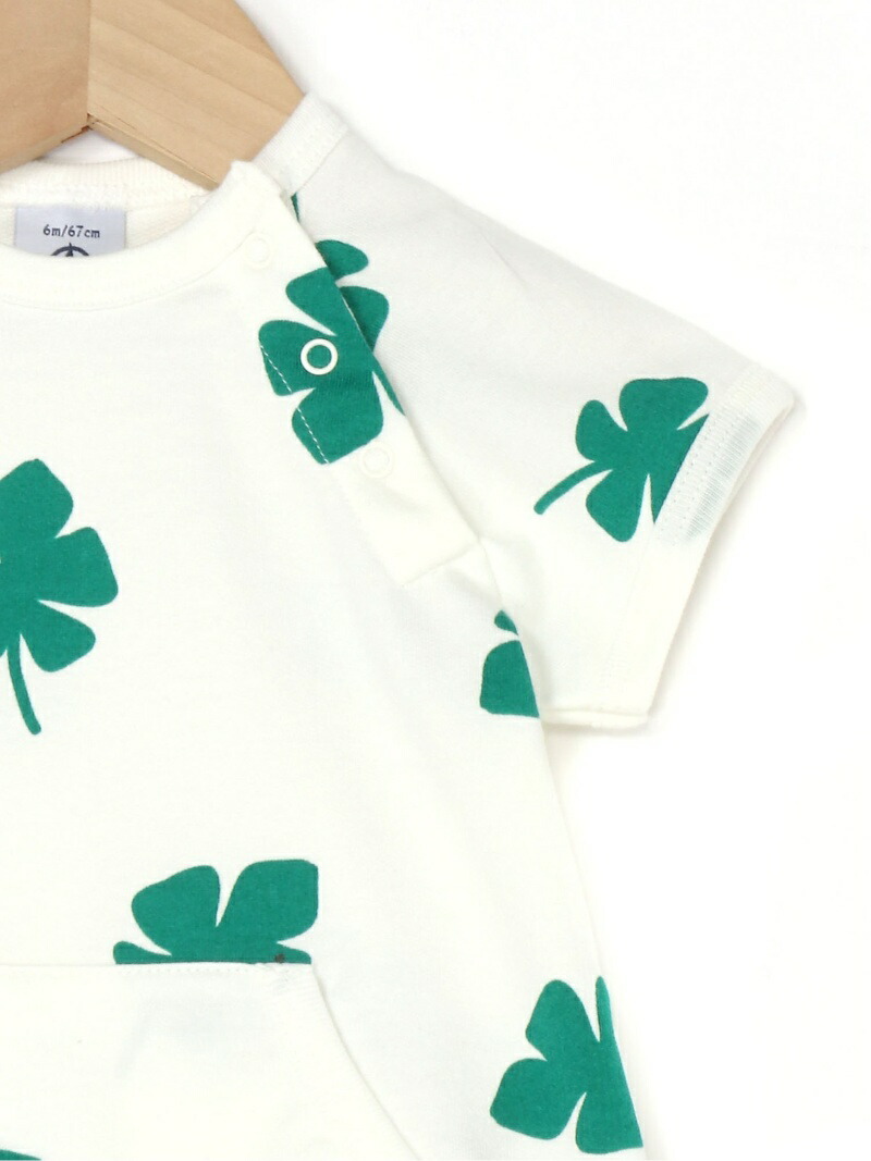 【SALE/30%OFF】PETITBATEAU(K)スウェットショートロンパースプチバトーマタニティー/ベビーロンパース/カバーオールホワイト【RBA_E】【送料無料】