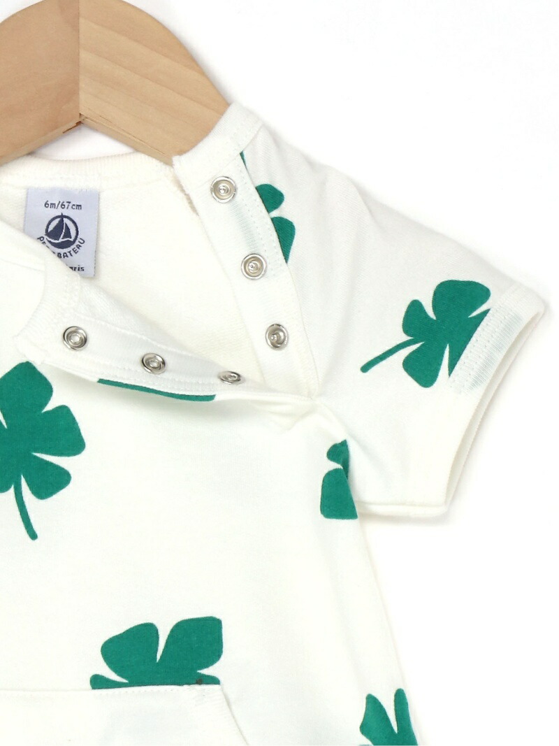 【SALE/30%OFF】PETITBATEAU(K)スウェットショートロンパースプチバトーマタニティー/ベビーロンパース/カバーオールホワイト【RBA_E】【送料無料】