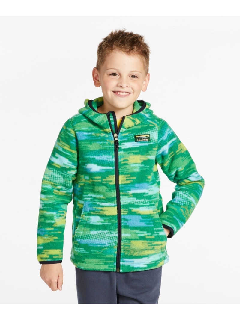 L.L.Bean キッズ・マウンテン・クラシック・フリース、フード付き プリント エルエルビーン ジャケット・アウター その他のジャケット・アウター グリーン【送料無料】