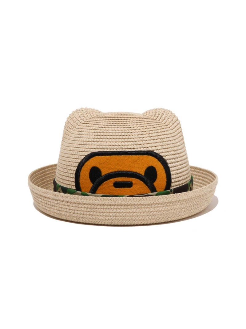 A BATHING APE ABC CAMO MILO FACE BLADE HAT ア ベイシング エイプ 鳥打ち帽 かぶり笠 ベージュ 黒いこと【貨物輸送無料】