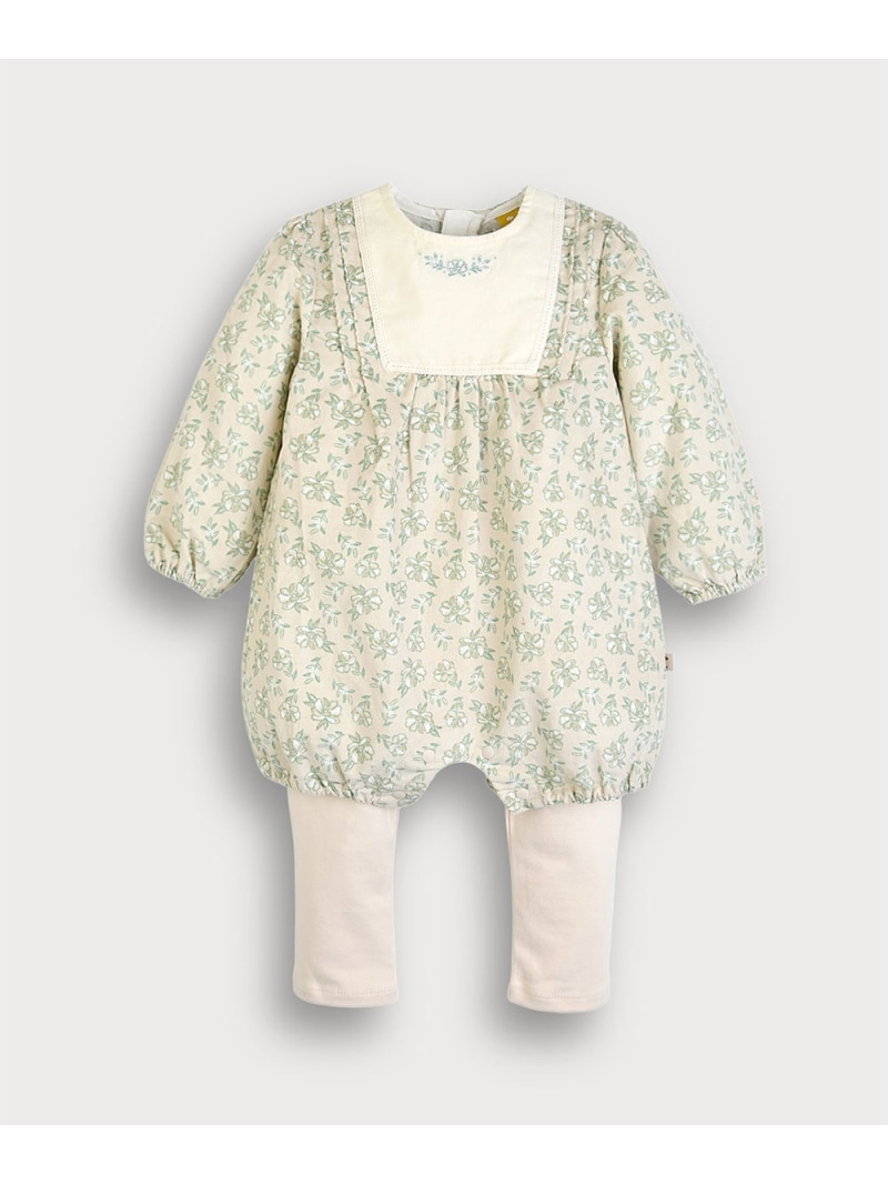 【SALE／30%OFF】moimoln 【2点セット】コーデュロイフラワー長袖カバーオール&レギンス モイモルン マタニティウェア・ベビー用品 ロンパース・カバーオール ベージュ【RBA_E】【送料無料】 4,805円