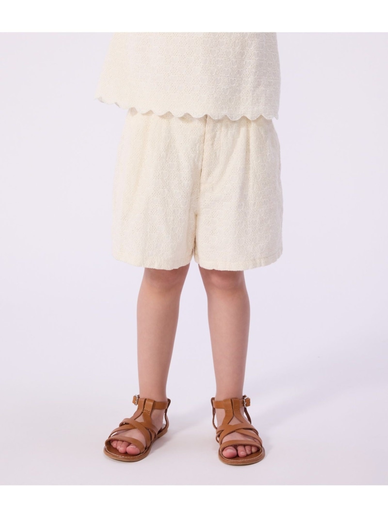 【SALE／10%OFF】PETIT BATEAU ハート刺繍ショートパンツ プチバトー パンツ その他のパンツ ホワイト【RBA_E】【送料無料】｜ Fashion Kids