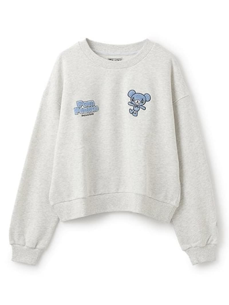 pom ponette junior ミントくん サガラ刺しゅうトレーナー ナルミヤオンライン トップス スウェット・トレーナー ホワイト【送料無料】