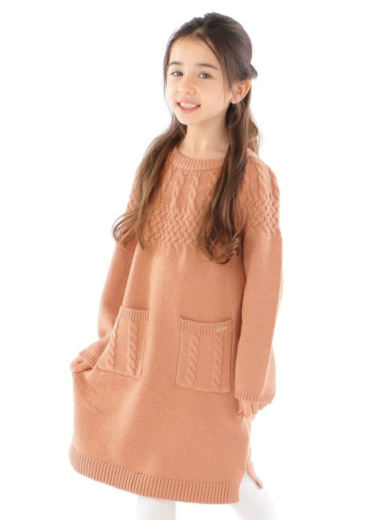 Ships Kids 洗える シルキーニット ケーブル Kids ワンピース