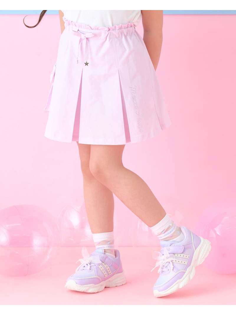 mezzo piano リボンカーゴポケット スカパン ナルミヤオンライン スカート その他のスカート ピンク ホワイト【送料無料】