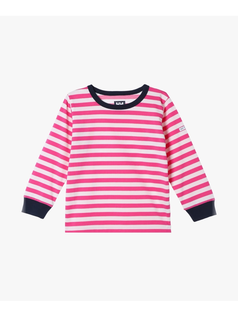 agnes b. ENFANT K agnes b. * HH L/S Marine Border Tee アニエスベー トップス 編み物 サクラ色【貨物輸送無料】