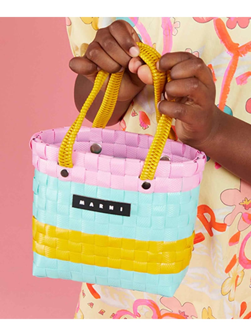 【SALE／47%OFF】MARNI (K)MARNI/M00816-M00IW MARNI(マルニ)Kids & Junior MW81F - SUNDAY MORNING BAG BORSA バスケットかごバッグ シフォン バッグ かごバッグ ホワイト ブルー ピンク【RBA_E】【送料無料】