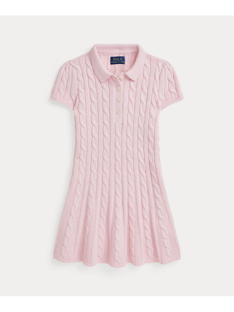 POLO RALPH LAUREN (ガールズ 2才~6才)ケーブルニット コットン Polo セーター ドレス ラルフローレン ワンピース・ドレス ワンピース ピンク【送料無料】| Fashion Kids