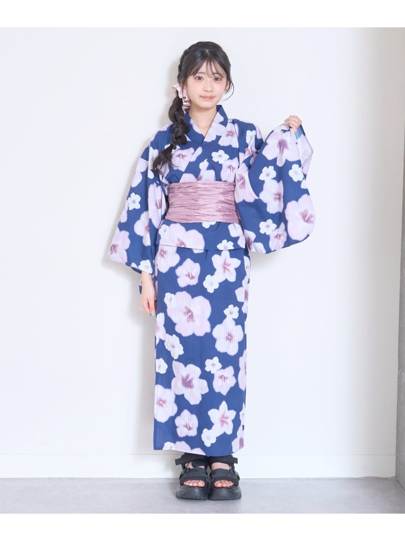 Lovetoxic 花柄セパレート浴衣 ナルミヤオンライン 御召しもの・浴衣・和装小物 浴衣 パープル 白いこと【貨物輸送無料】