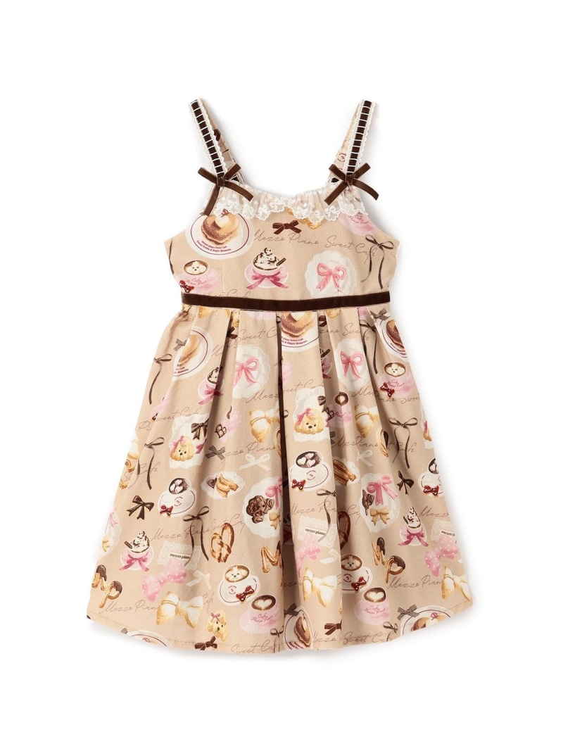 楽天市場】メゾピアノ(mezzo piano)カフェ柄 キャミワンピース