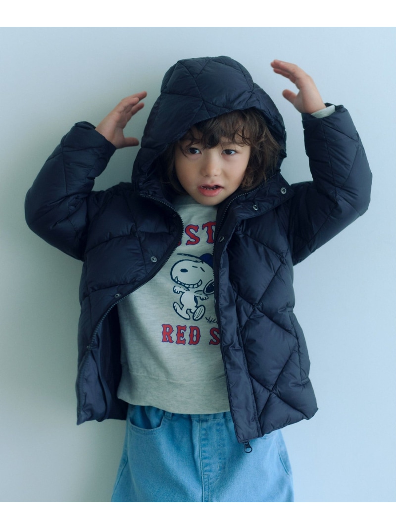 UNITED ARROWS green label relaxing ＜TAION＞シティ ダウンフーディー / キッズ 120cm-130cm ユナイテッドアローズ グリーンレーベルリラクシング ジャケット・アウター ダウンジャケット・ダウンベスト グレー ブラック【送料無料】